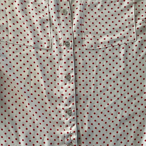New York & Co, White w /red polka dot blouse, L - Picture 12 of 12